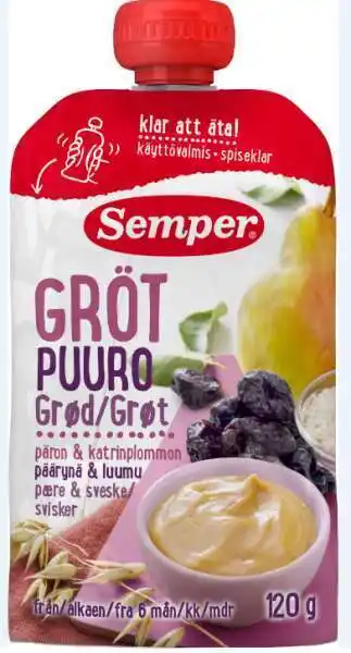 Pære/æble grød, 120 g