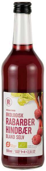 Rabarber/hindbær, 50 cl