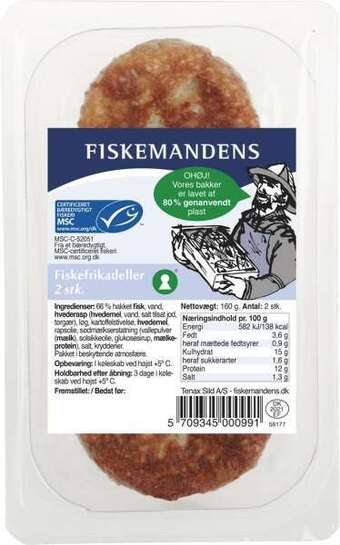 REMA 1000 Fiskefrikadeller 2 stk., 160 g tilbud