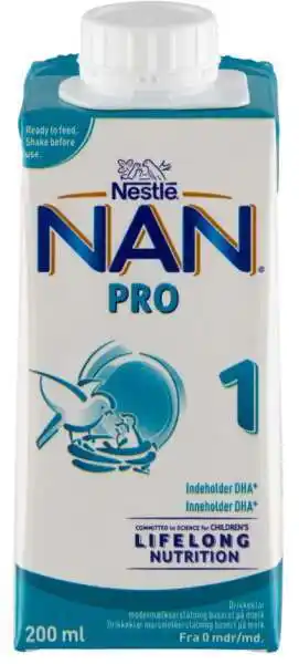 Nan 1 drikkeklar, 200 ml