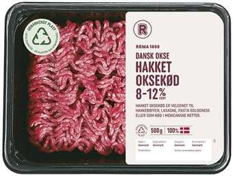 REMA 1000 Hk. oksekød 8-12%, 500 g tilbud