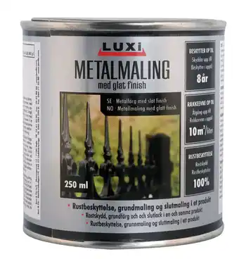Metalmaling hvid 250 ml - Luxi