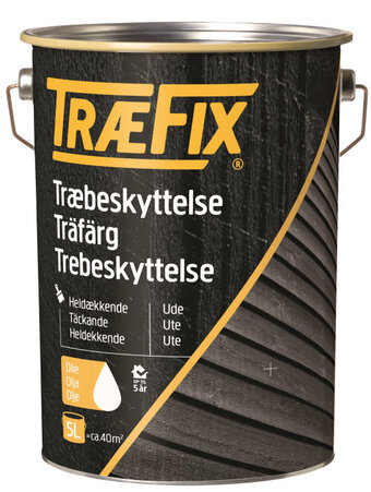 Træbeskyttelse heldækkende svenskrød 5 l - Træfix