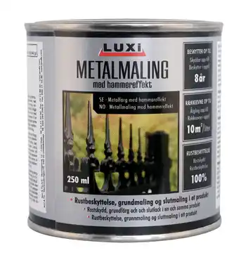 jem & fix Metalmaling sort med hammereffekt 250 ml - Luxi tilbud