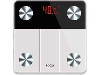 Sogo Elektrisk Bluetooth Personvægt - Max 180 kg - Målepræcision 100 g - App til data