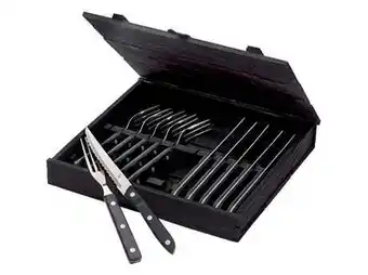 Imerco Gense Old Farmer Bestiksæt - 12 dele - 6 kuverter - Rustfrit stål/POM - Sort tilbud