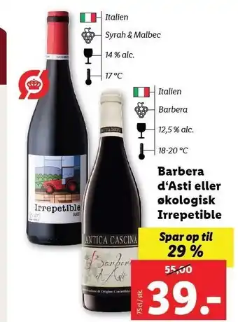 Barbera d'asti el. økologisk irrepetible