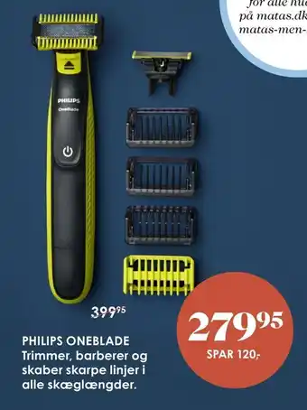 Matas PHILIPS ONEBLADE Trimmer, barberer og skaber skarpe linjer i alle skæglængder tilbud