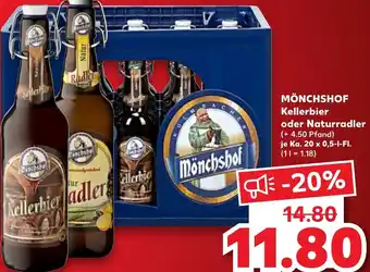 Kaufland Mönchshof Kellerbier Oder Naturradler 20x0,5-l tilbud