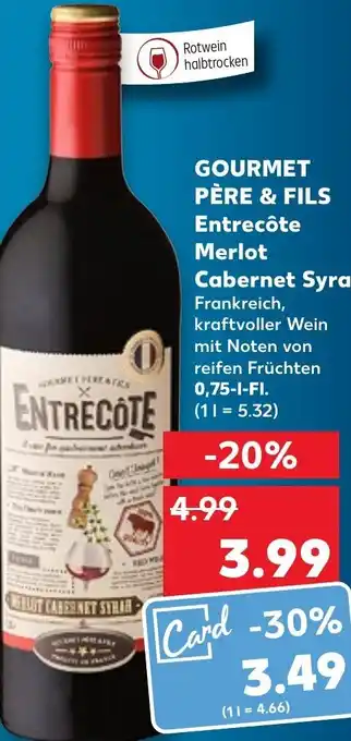Kaufland Gourmet Père & Fils Entrecôte Merlot Cabernet 5yrc tilbud