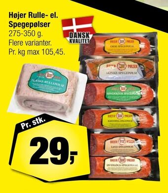 Calle Højer Rulle- el. Spegepølser tilbud