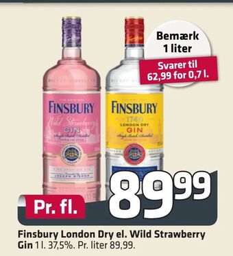 Fleggaard Finsbury London Dry el. Wild Strawberry Gin tilbud