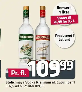 Stolichnaya Vodka Premium el. Cucumber