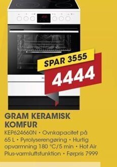Punkt1 Gram keramisk komfur tilbud