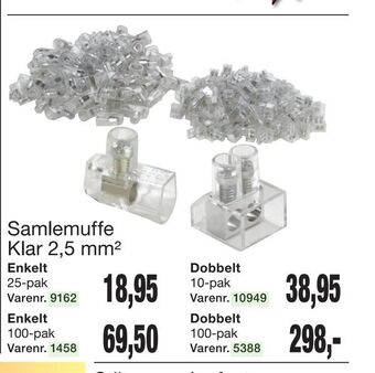 Harald Nyborg Samlemuffe Klar 2,5 mm2 tilbud