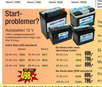 Harald Nyborg Autobatteri 12 V tilbud