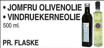 Jomfru olivenolie • vindruekerneolie