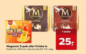 Dagli'Brugsen Magnum 3-pak eller Frisko is tilbud