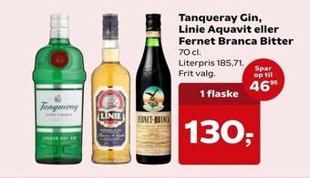 Dagli'Brugsen Tanqueray Gin, Linie Aquavit eller Fernet Branca Bitter tilbud