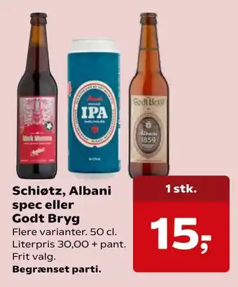Schiøtz, Albani spec eller Godt Bryg