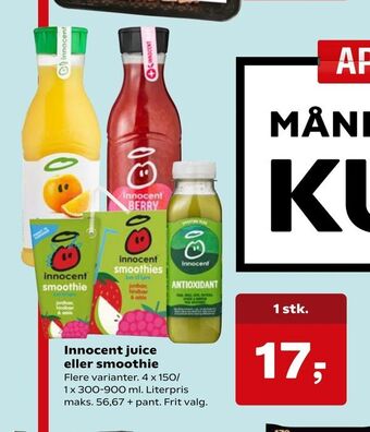 Kvickly Innocent juice eller smoothie tilbud