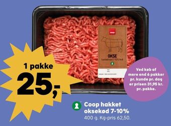 Kvickly Coop hakket oksekød 7-10% tilbud