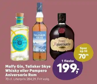 Malfy Gin, Talisker Skye Whisky eller Pampero Aniversario Rom