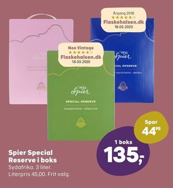 Kvickly Spier Special Reserve i boks tilbud
