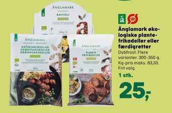 Kvickly Änglamark økologiske plantefrikadeller eller færdigretter tilbud