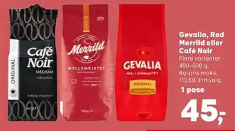 Kvickly Gevalia, Rød Merrild eller Café Noir tilbud