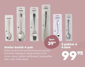 Kvickly Atelier bestik 4-pak tilbud