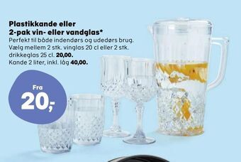 Kvickly Plastikkande eller 2-pak vin- eller vandglas tilbud