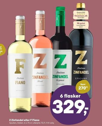 SuperBrugsen Z Zinfandel eller F Fiano tilbud