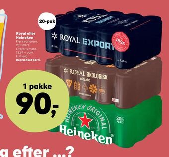 SuperBrugsen Royal eller Heineken tilbud