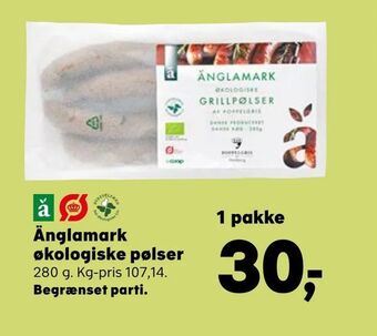 SuperBrugsen Änglamark økologiske pølser tilbud