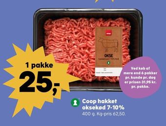 SuperBrugsen Coop hakket oksekød 7-10% tilbud