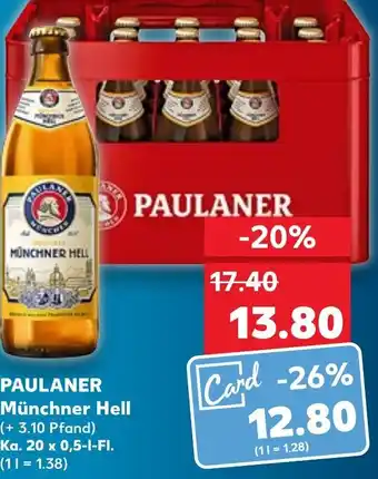 Kaufland Paulaner Münchner Hell 20x0,5-l tilbud
