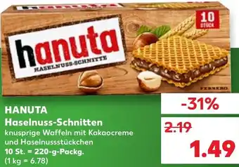 Kaufland Hanuta Haselnuss-Schnitten 220 g tilbud