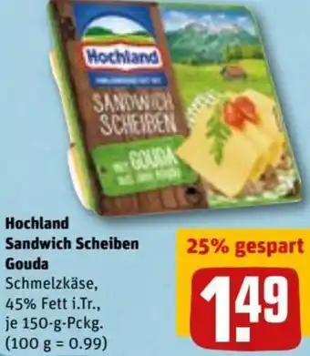 Hochland Sandwich Scheiben Gouda 150 g