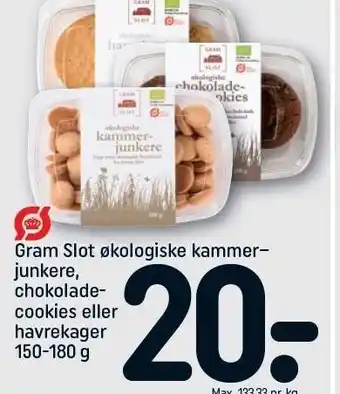 Gram slot økologiske kammerjunkere, chokoladecookies el. havrekager
