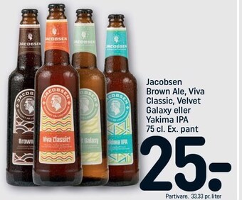 Jacobsen Brown Ale, Viva Classic, Velvet Galaxy el. Yakima IPA