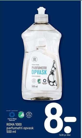 REMA 1000 REMA 1000 parfumefri opvask 500 ml tilbud