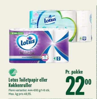 Min Købmand Lotus toiletpapir eller køkkenruller tilbud