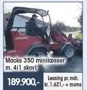 Macks 350 minilæsser m. 4i1 skovl