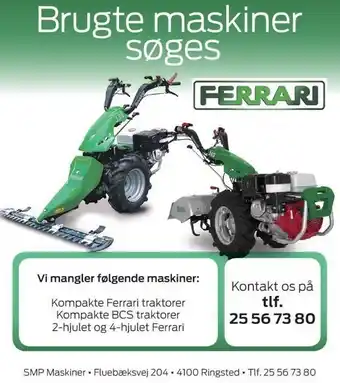 Brugte maskiner søges