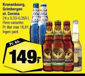 Calle Kronenbourg, grimbergen el. corona tilbud