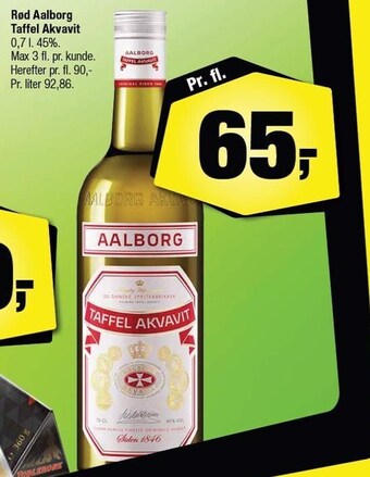 Calle Rød aalborg taffel akvavit tilbud