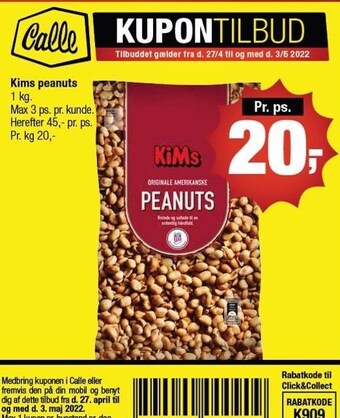 Calle Kims peanuts tilbud