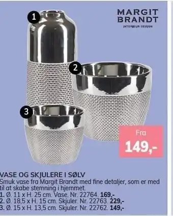 Daells Bolighus Vase og skjulere i sølv tilbud