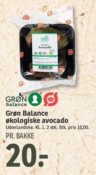 SPAR Grøn balance økologiske avocado tilbud
